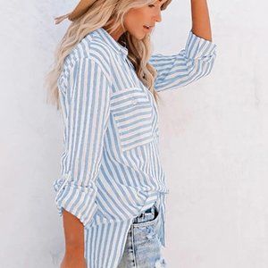 Effortless Comfort and Timeless Style: Tab Sleeve Striped Top